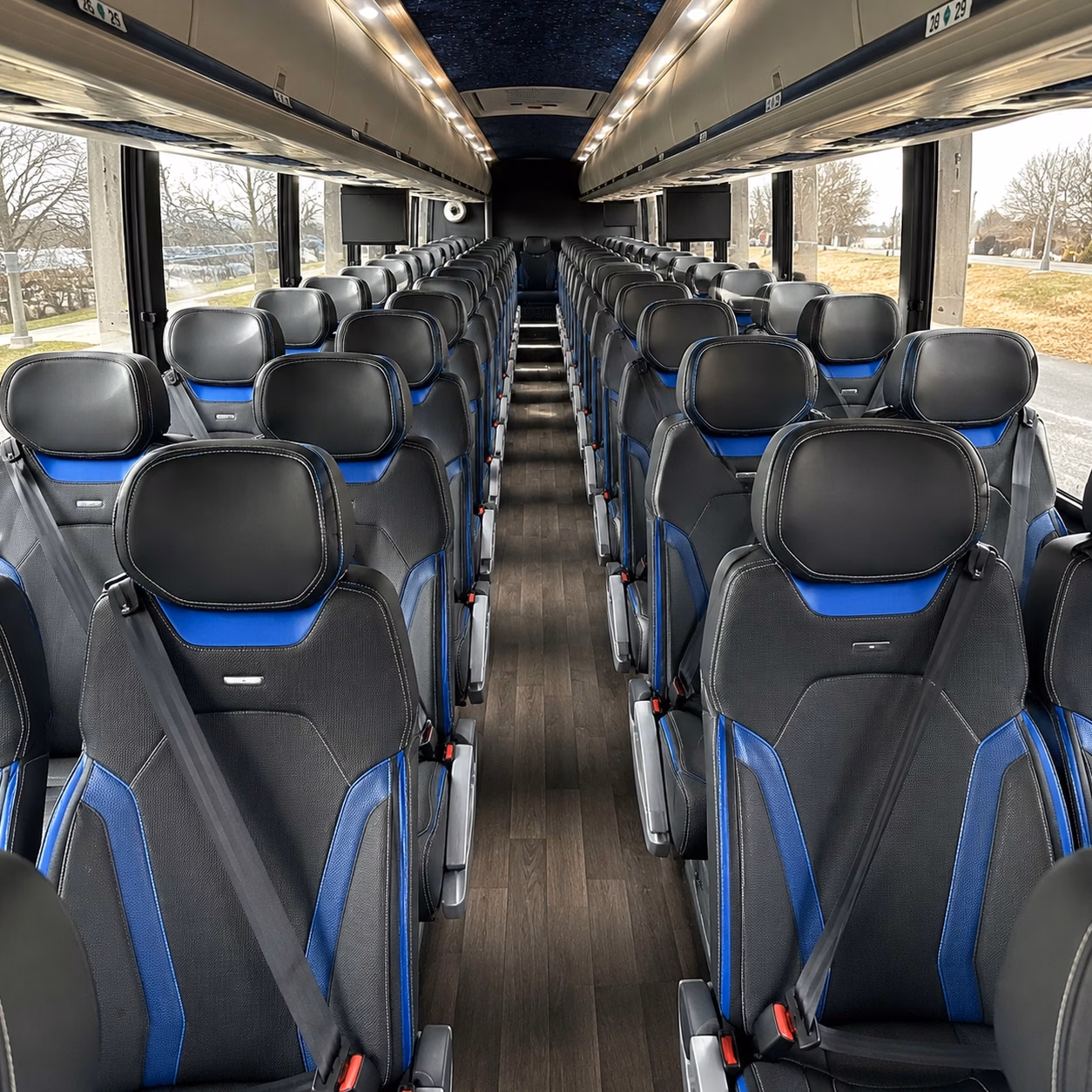 santa monica charter bus interior