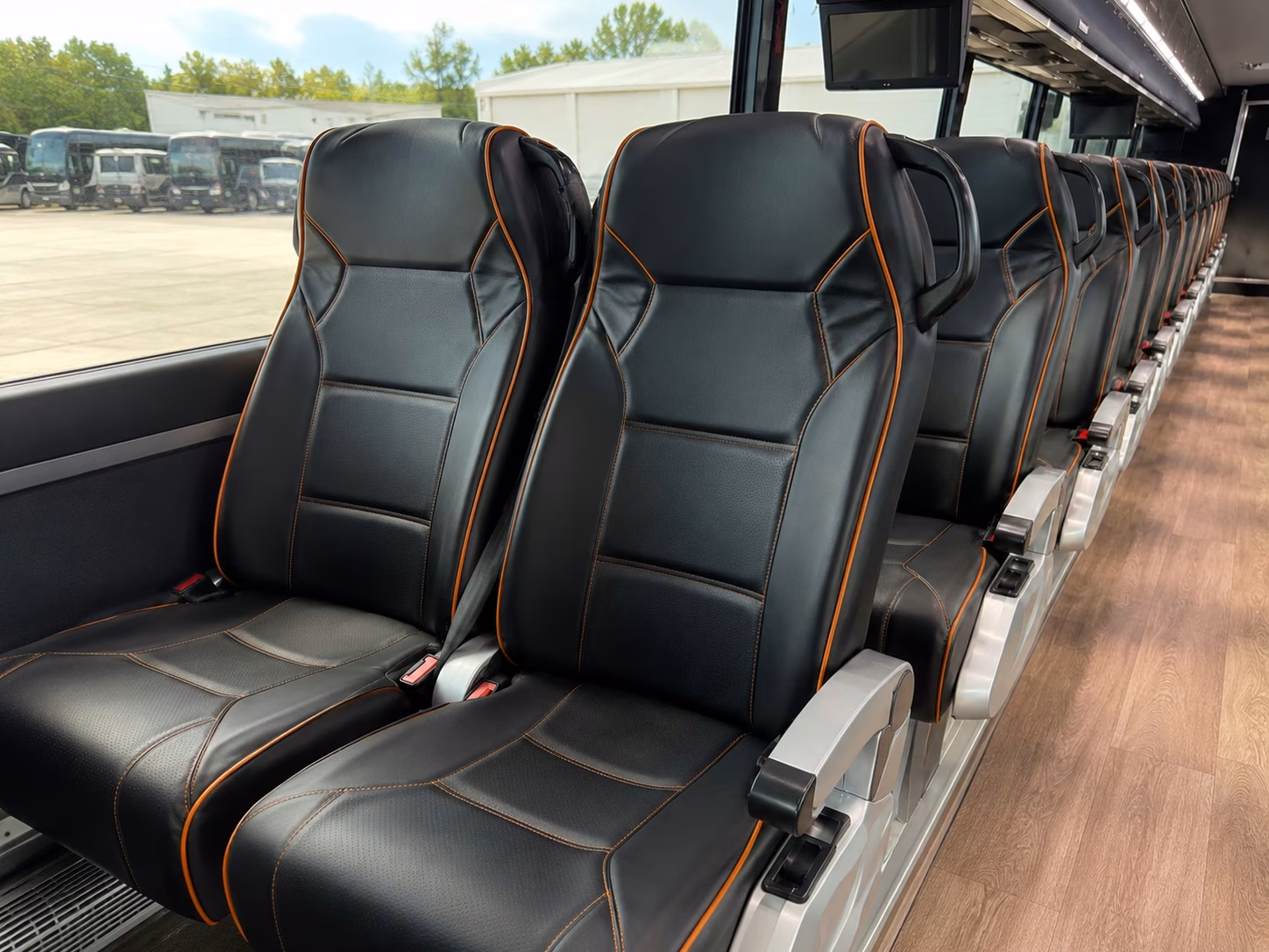 santa monica charter bus rental interior