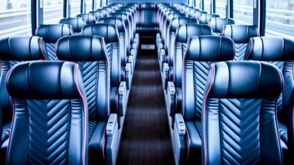 santa monica 54 passenger charter bus inside
