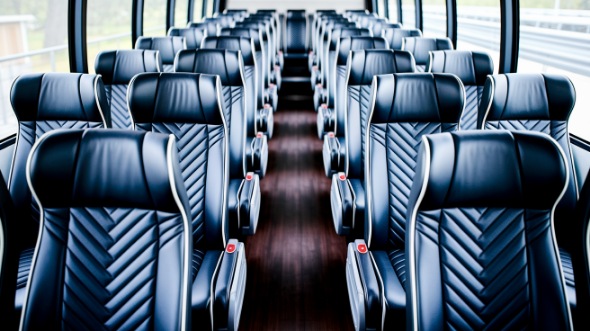 santa monica 56 passenger charter bus inside